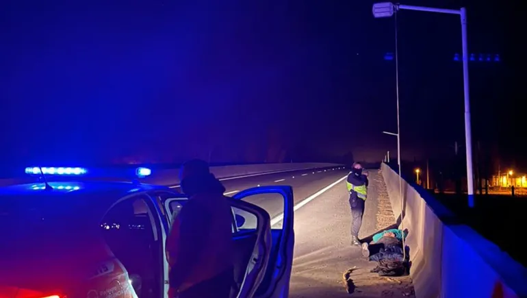 La Policía los detuvo cuando intentaban robar luminaria sobre Ruta 22