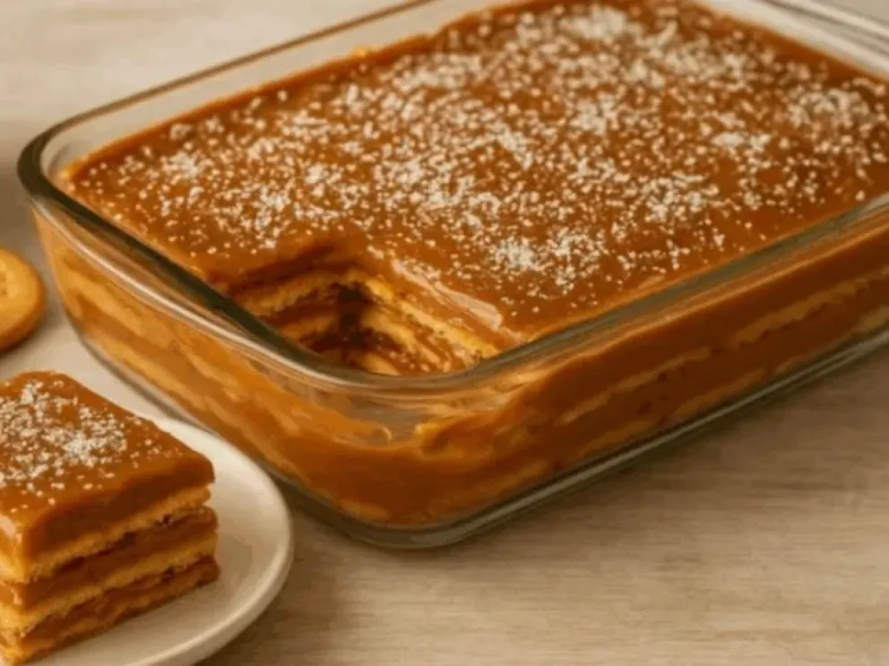 Paso a paso para hacer una torta de galletitas de vainilla y dulce de leche, ¡deliciosa!