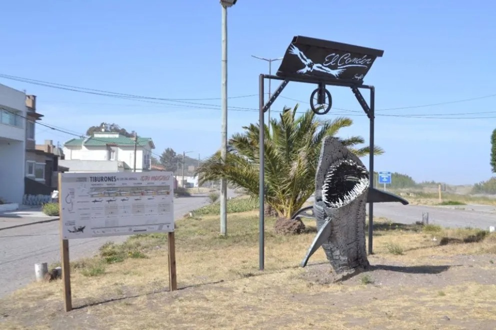 ¿Tiburones en Las Grutas? Instalaron carteles en la costa rionegrina para proteger especies en peligro