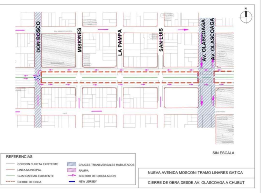 La Avenida Mosconi suma otros 400 metros cerrados desde el lunes: entérate dónde