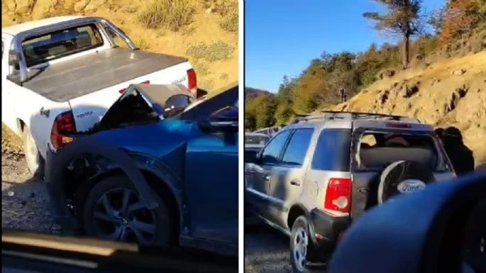 Ruta de los 7 Lagos: cinco vehículos chocaron en cadena cerca de Chapelco